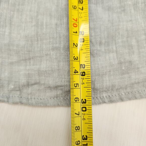 Heritage Report Collection Shirt Men Large Blue Linen Short Sleeve Button Collar - Picture 12 of 13